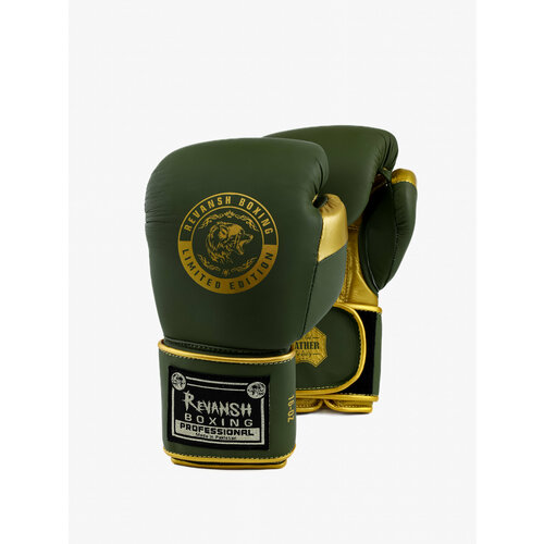 Перчатки из натуральной кожи с нашивкой, REVANSH PRO KHAKI GOLD, арт. RG-KHAKIGOLD-L16