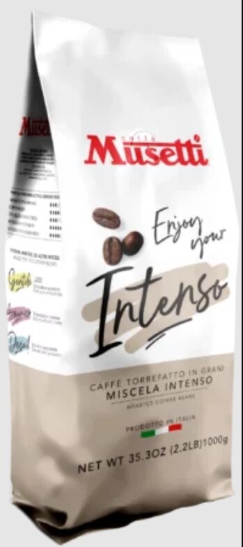 Кофе Musetti, премиум, Intenso, Италия, обжаренный, в зернах, 1кг