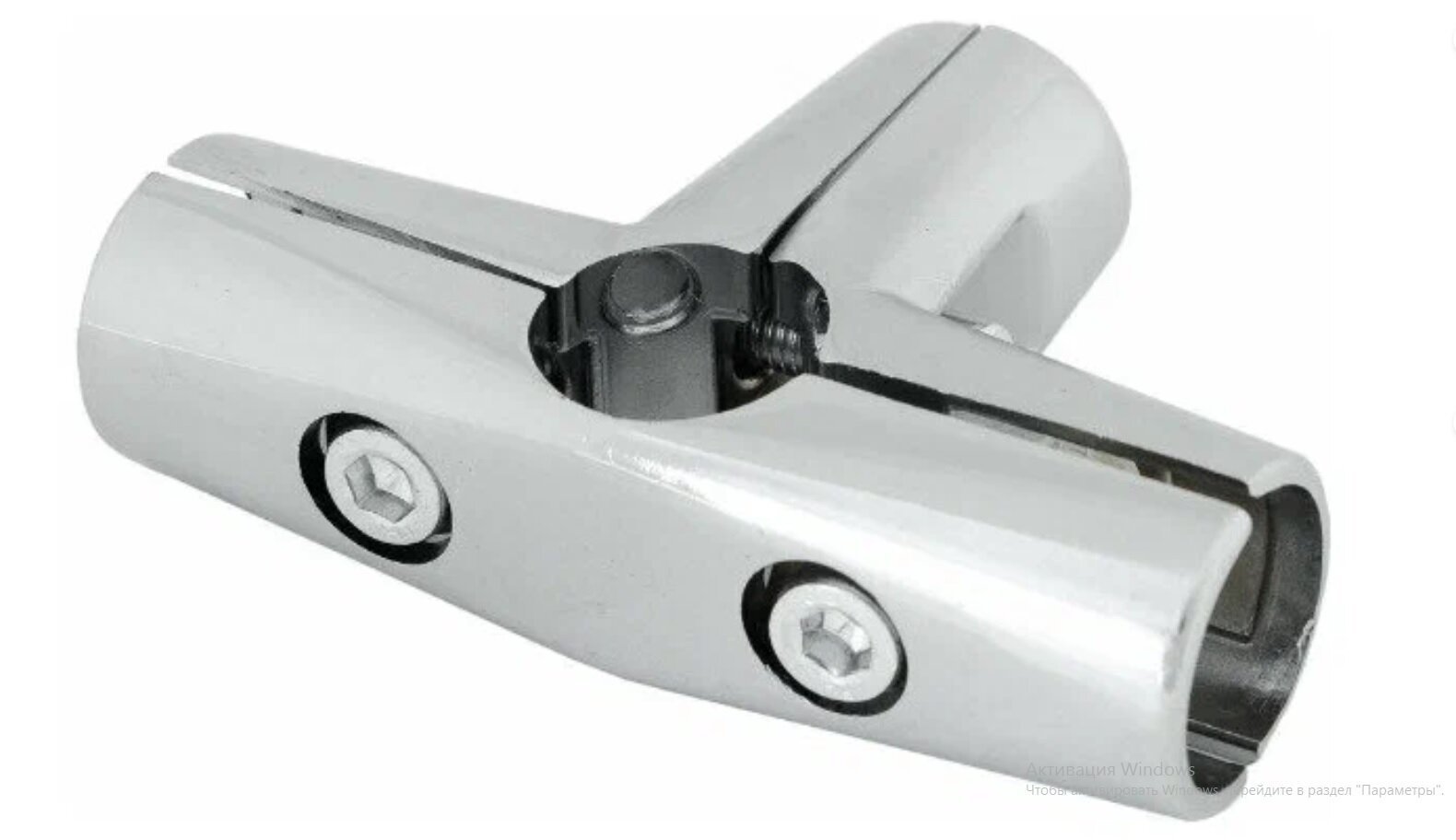 Держатель тройной ортогональный зажим для труб в 5-и направлениях хром- 2 шт. в упаковке.