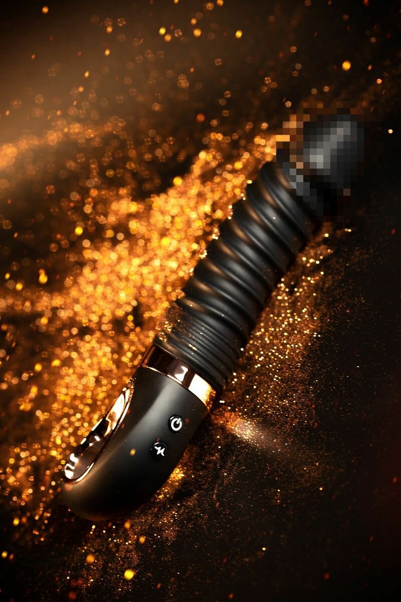 Вибратор Waname D-Splash Hurricane с ребрышками - 22,5 см, WANAME, черный