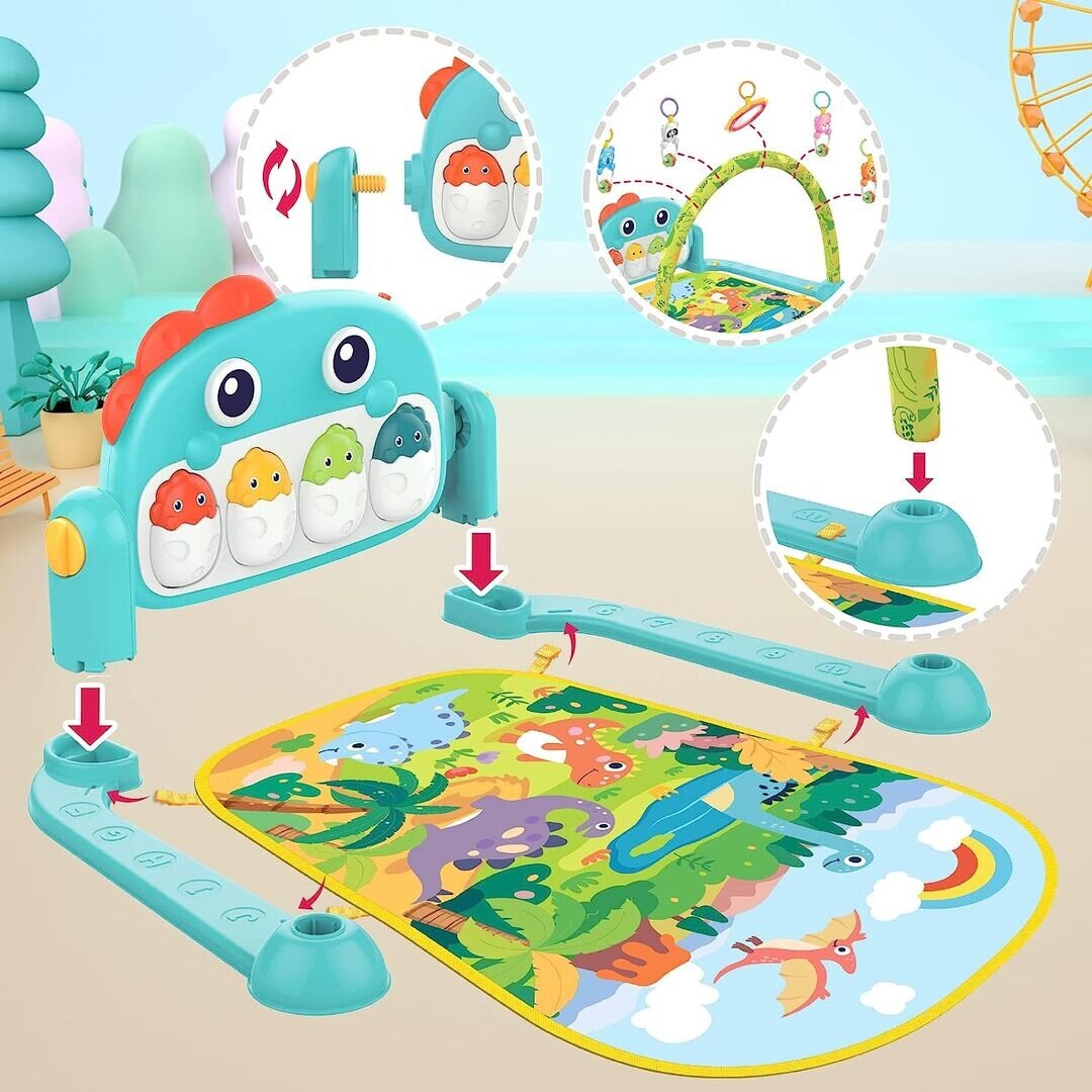 Коврик развивающий с пианино Динозаврик Huanger HE0643 (75*60*42)