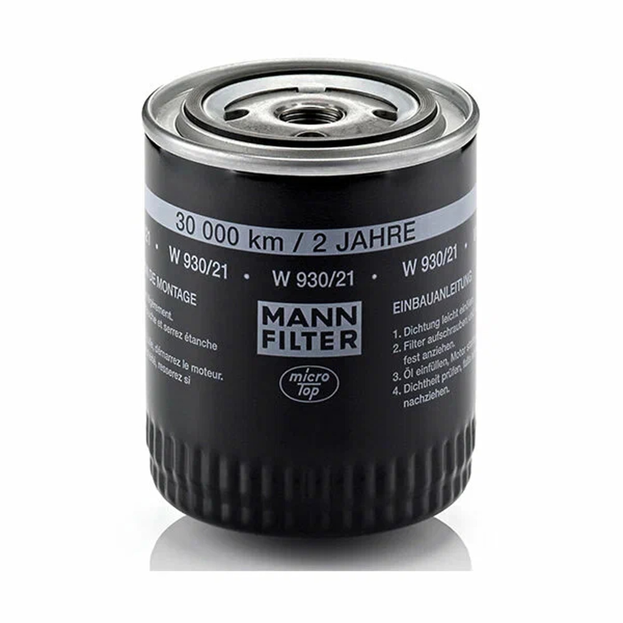 Фильтр масляный MANN-FILTER W93021, для Audi, Skoda, VW, накручиваемый, металл