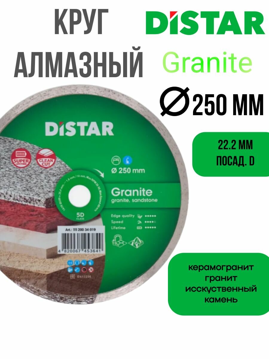 Круг алмазный DISTAR Granite 250x254