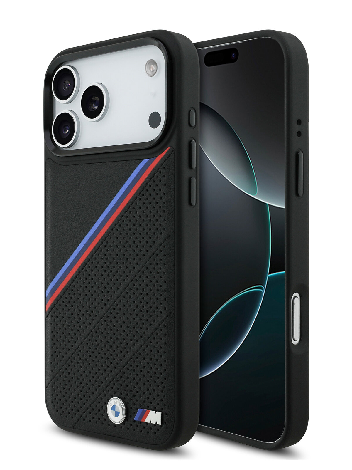 Чехол BMW на iPhone 17 Pro Max, из экокожи PU Smooth, с магнитами MagSafe, черный