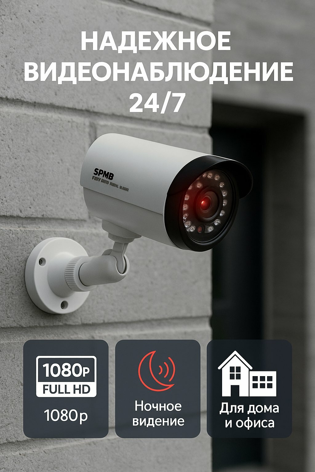 Уличная AHD камера видеонаблюдения 1080P Full HD с ночным видением, SARAY Security System