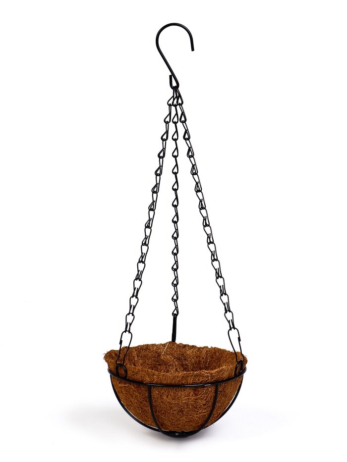 Кашпо подвесное d=15 см с кокосовым вкладышем 