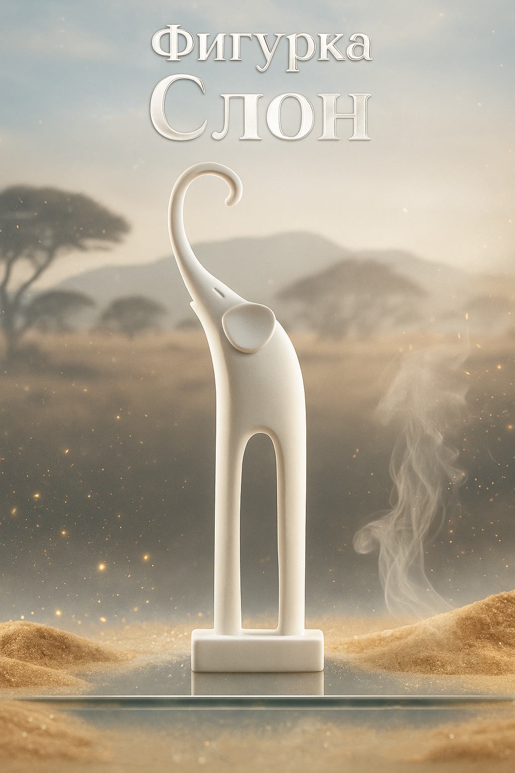 Сувенир фигурка полистоун "Белый слон с длинными ногами" 177х44х28 см