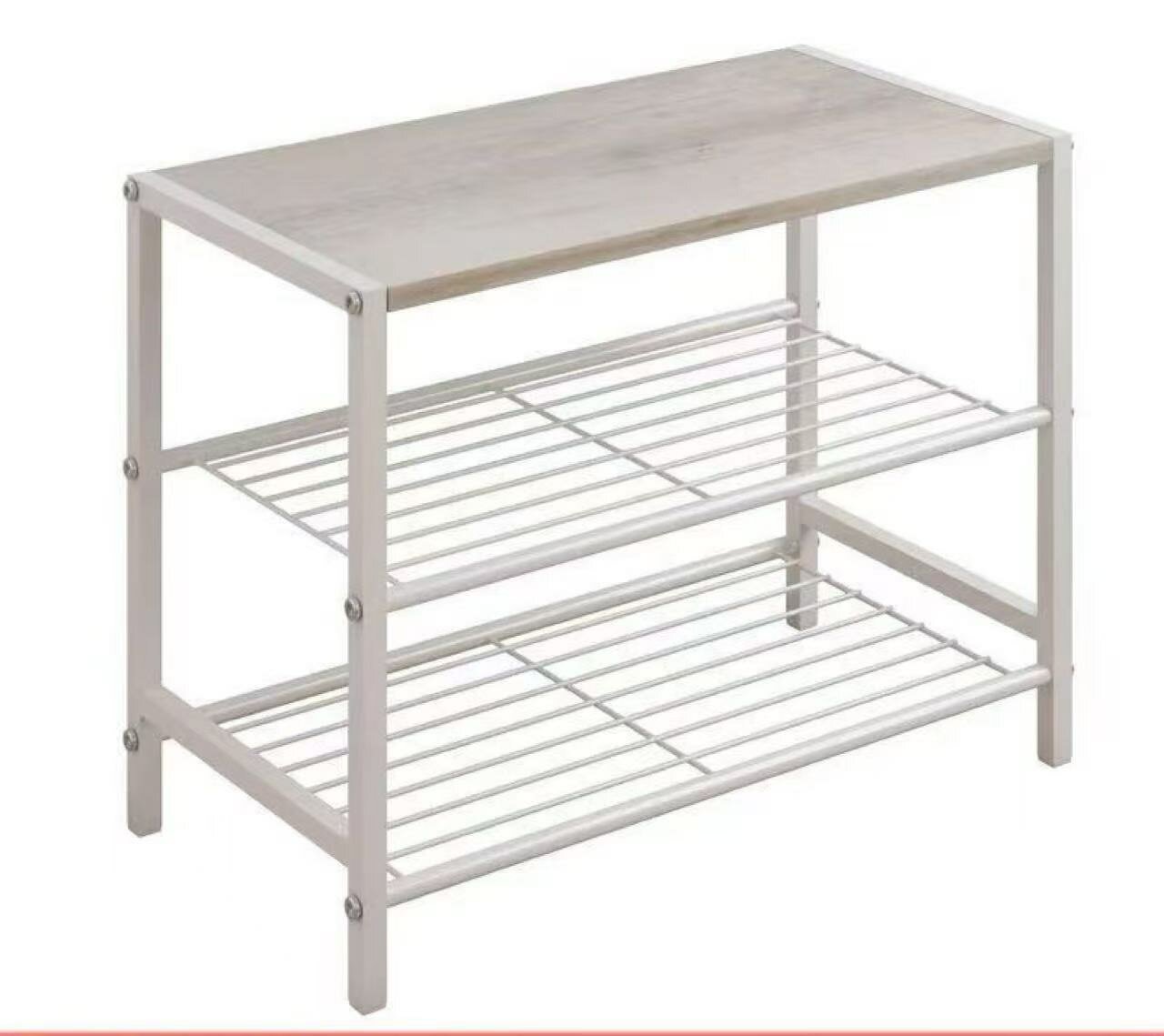 Напольная полка для обуви белая 63x28x43 см многоярусная для прихожей