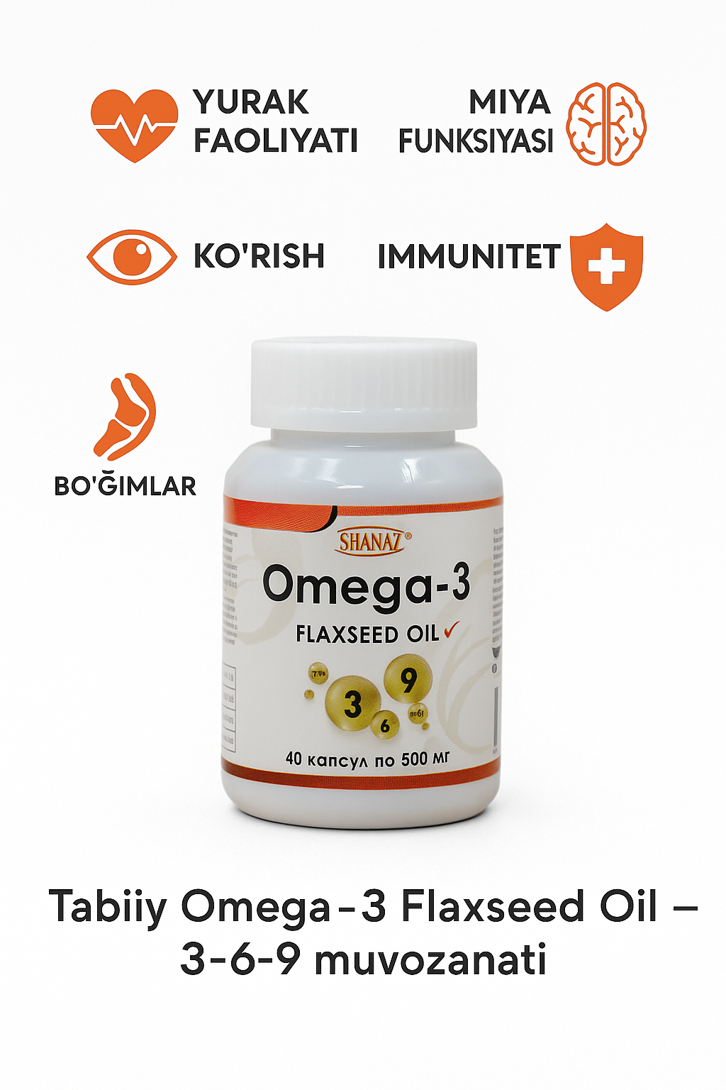 Омега-3 Flaxseed oil 500 мг, 40 капсул – источник природной энергии и здоровья