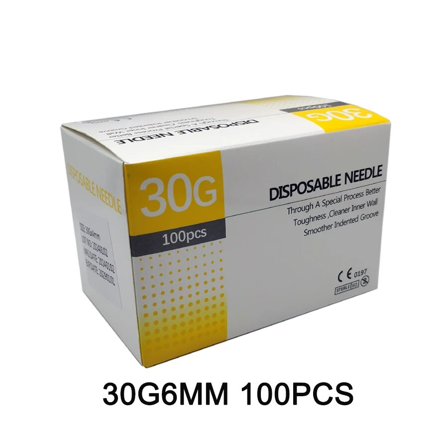 Иглы инъекционные 30G 6mm 100шт