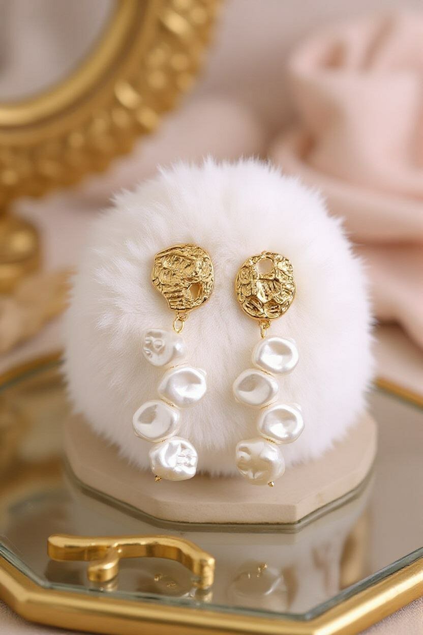 Серьги клипсы, golden — фото 1