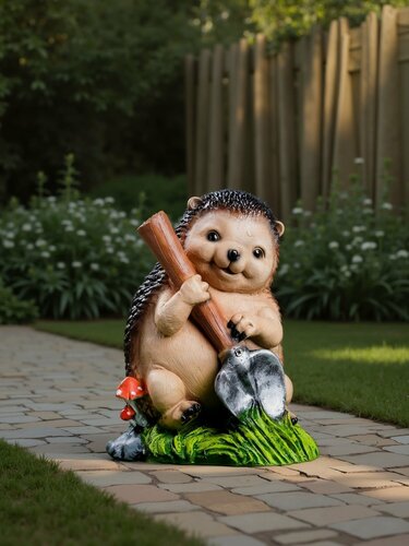 Изображение товара Садовая фигура Хорошие сувениры "Ёж с лопатой", 22 х 22 х 31 см