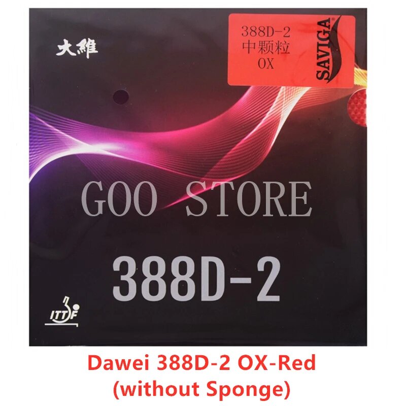Dawei 388D-2 резина для настольного тенниса длинные шипы Красный OX Red