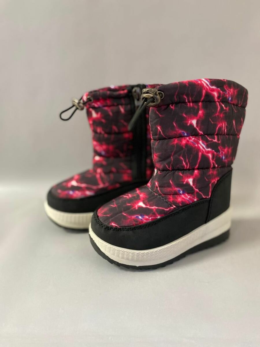 Дутики  размер 27 (16см) черно-красный