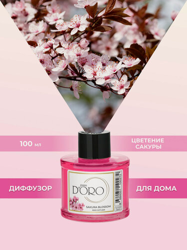 Изображение товара Ароматический диффузор для дома с палочками GAMMA D’ORO Цветение сакуры 100 мл