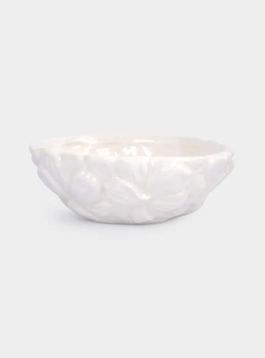 Салатник, 16х6 см, 500 мл, керамика, молочный, Цветы, Blossom