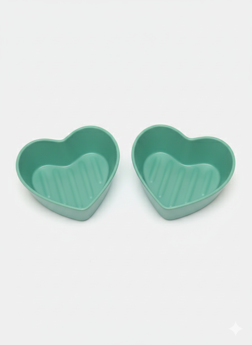 Форма для десертов GOLD "HAPPY KITCHEN", керамика, сердечки, 2 шт