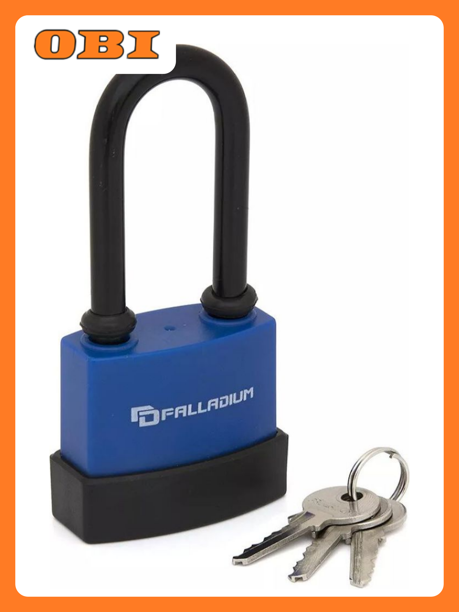 Навесной замок Palladium 907WP 50L  водонепроницаемый  3 ключа  синий черный