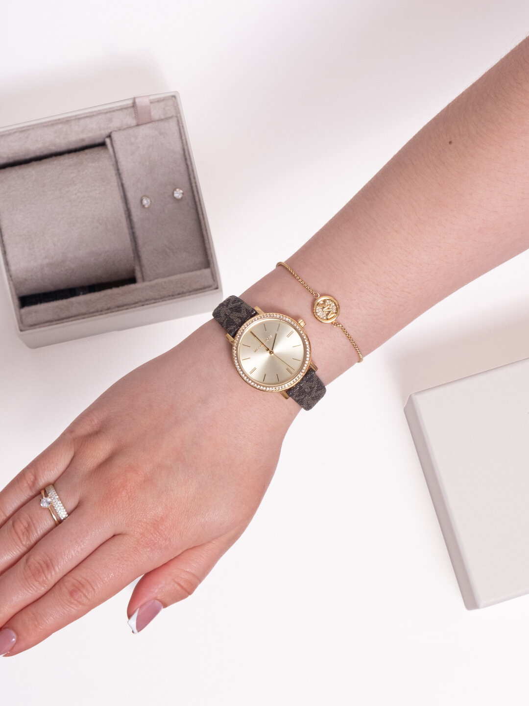 Наручные часы MICHAEL KORS, коричневый/золотистый — фото 1