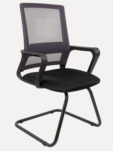 Изображение товара Конференц кресло CHAIRMAN 606 V ткань/сетка, черный/серый офисный стул на полозьях со спинкой сеткой