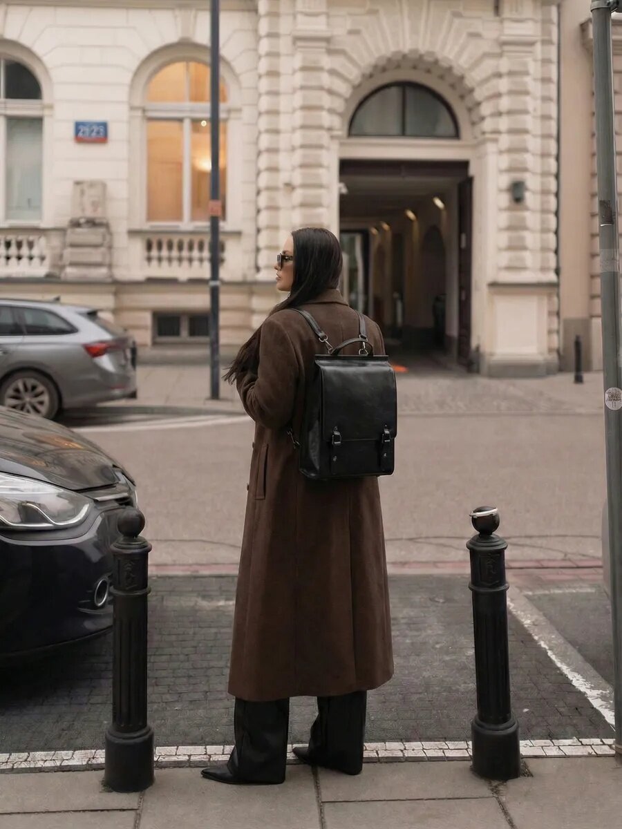 Рюкзак Daniele Riccardi, фактура гладкая, черный — фото 1