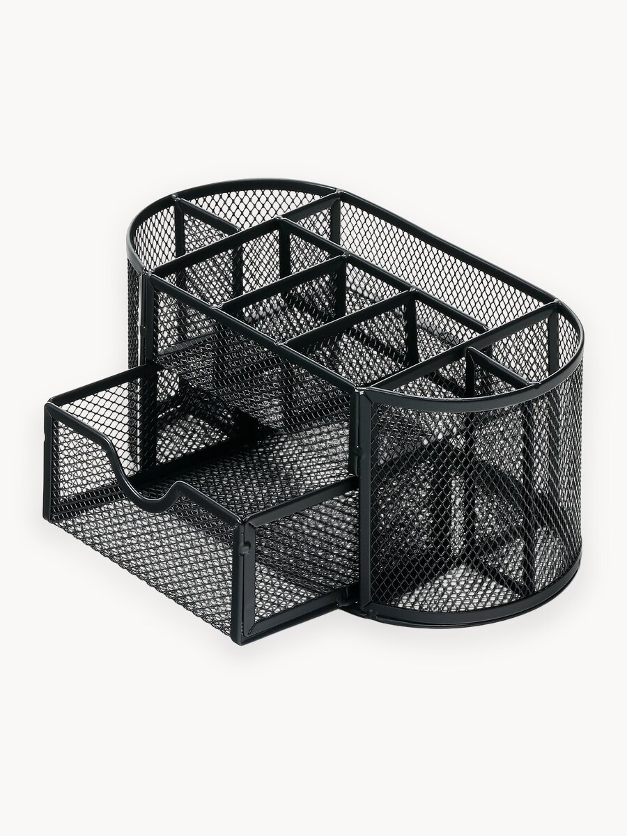 Органайзер для канцтоваров , металл, нескользящее основание, чёрный, 22х10,5х11 см