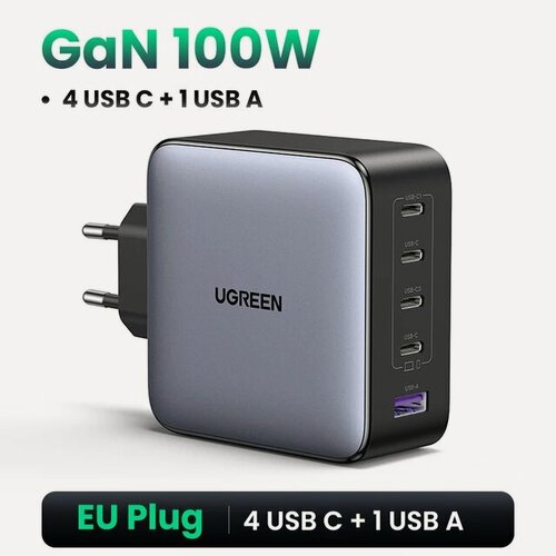Изображение товара Сетевое зарядное устройство Ugreen X563, GaN, 100W, 5 портов USB-C/USB-A