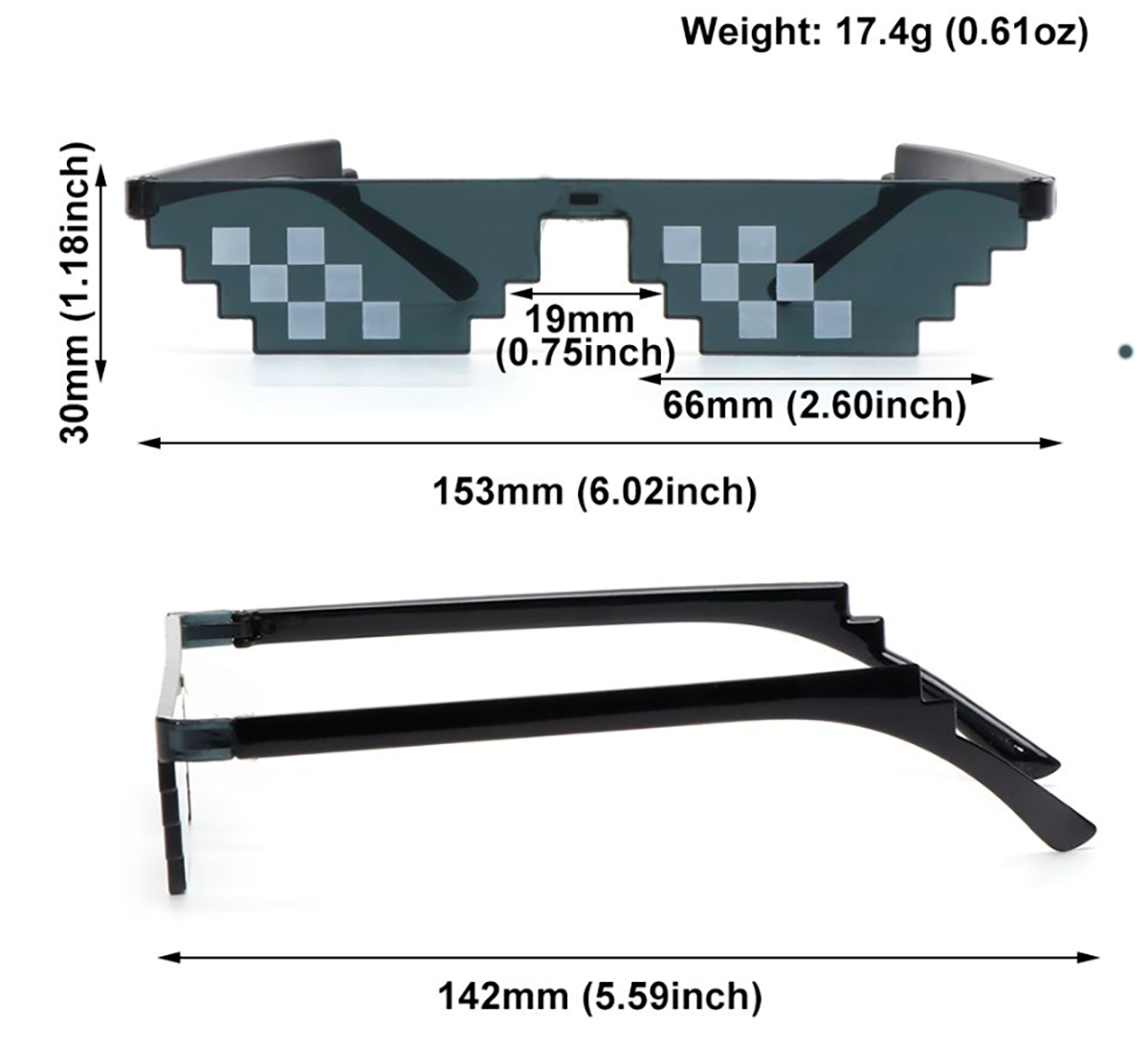 Очки Сфера "Пиксели", пластик, для взрослых, для фотосессии и корпоративов — фото 1