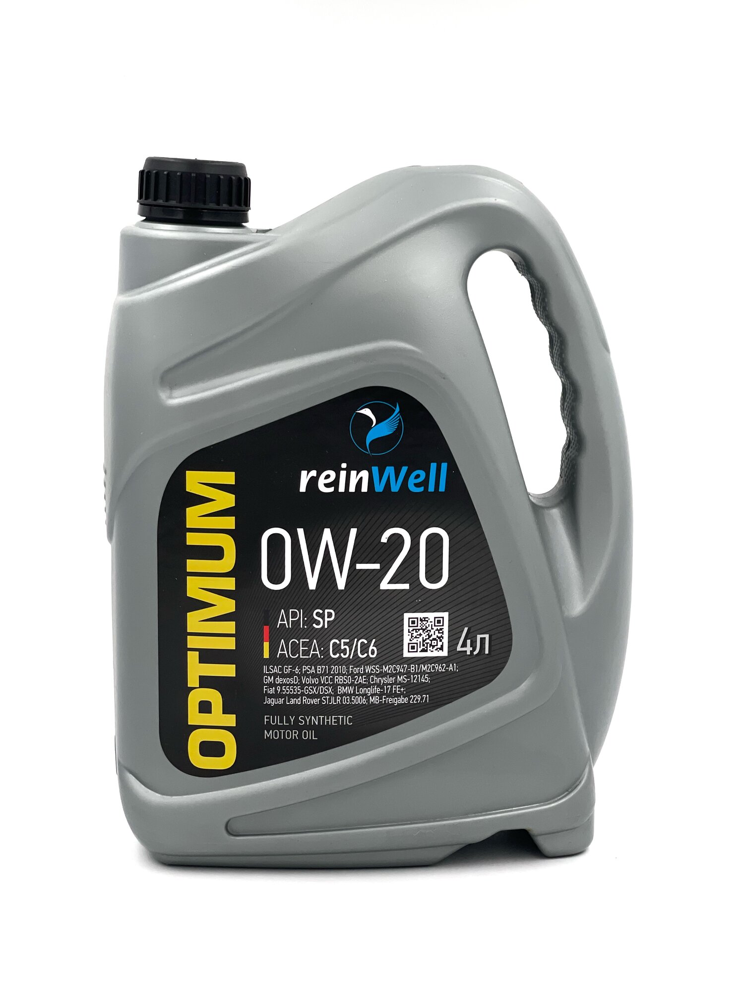 Масло моторное ReinWell Optimum 0w-20 , синтетическое 4 литра