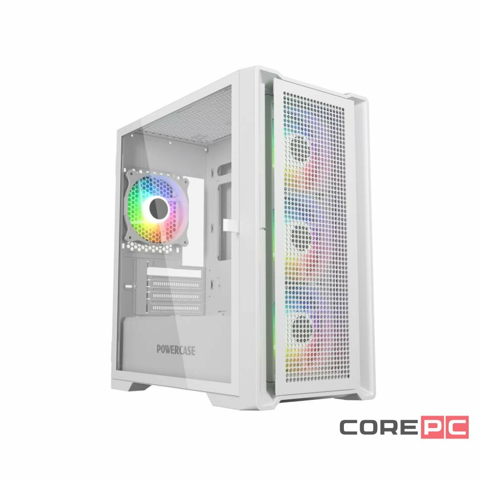 Компьютерный корпус Powercase ALISIO Micro X4W V2 TG ARGB White (CAMCXW-A4)