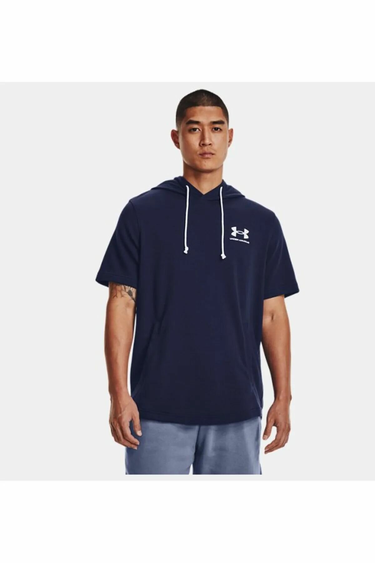 Худи спортивное Under Armour UA Rival Terry LC SS HD, размер LG, , синий