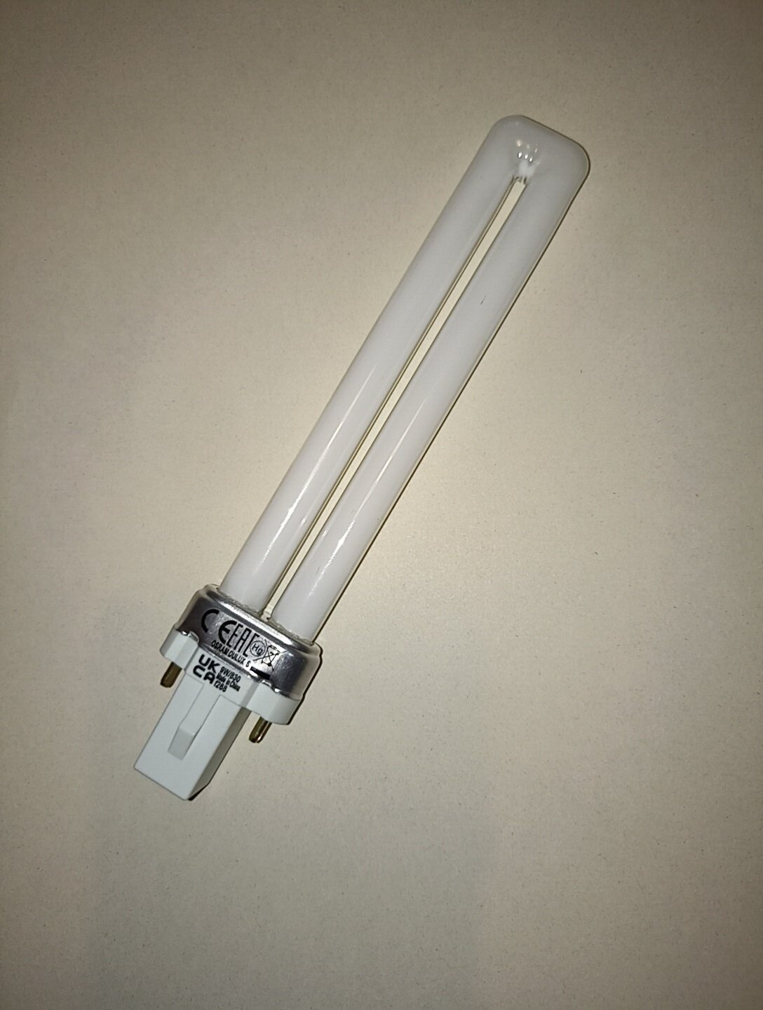 Лампа люминисцентная Osram DULUX S 9W/830 G23  дугообразная теплый свет