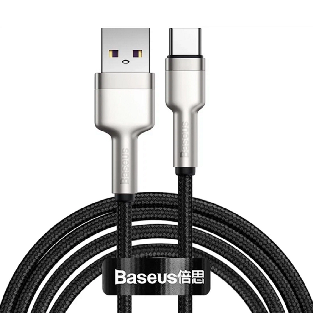 Кабель для зарядки Baseus Cafule Series Metal 66 Вт USB-A - Type-C, 1 м, черный
