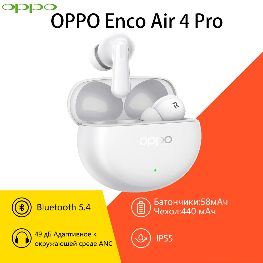 Беспроводные наушники OPPO Enco Air 4 Pro, Русская версия, белый