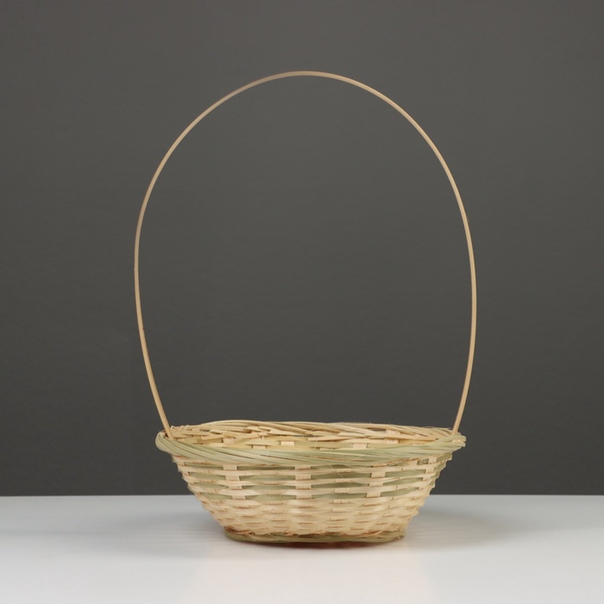 Корзина Сима-ленд плетеная бамбуковая круглая бежевая 19 см