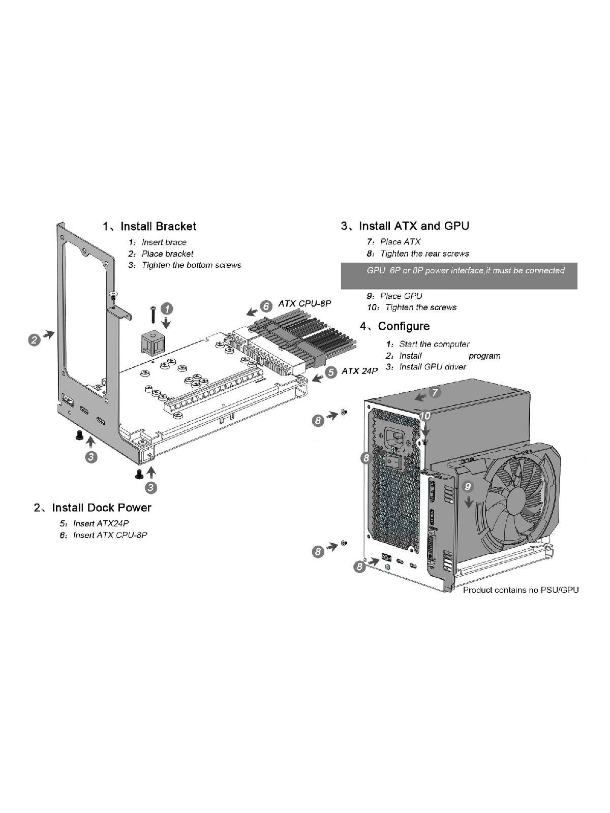 TH3P4G2mini GPU Dock External Graphics Card Dock USB4 40Gbps Unleashes Computer Potential GPU Docking Station — фото 1