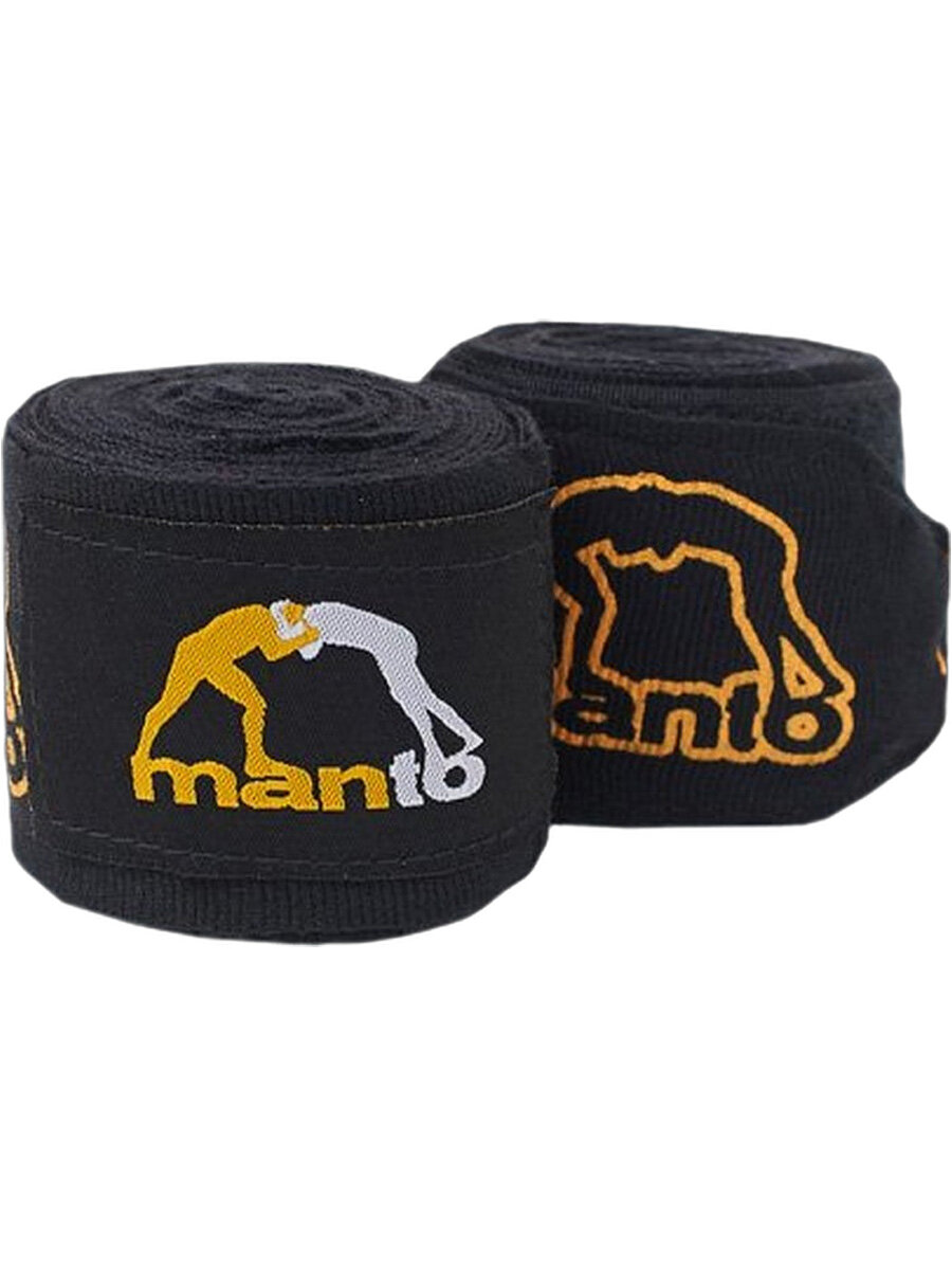 Боксерские бинты Manto Combo Black 4.5 метра черные 100% хлопок