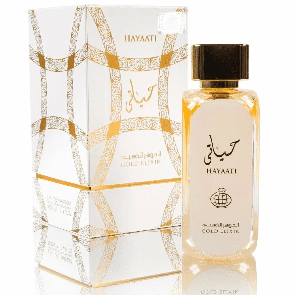 Hayaati Gold Elixir Lattafa EDP 100 мл — Золотой аромат женственности и роскоши — фото 1