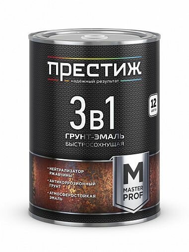 Грунт-эмаль по ржавчине 3 в 1 быстросохнущая синяя 09 КГ (1/6) 
