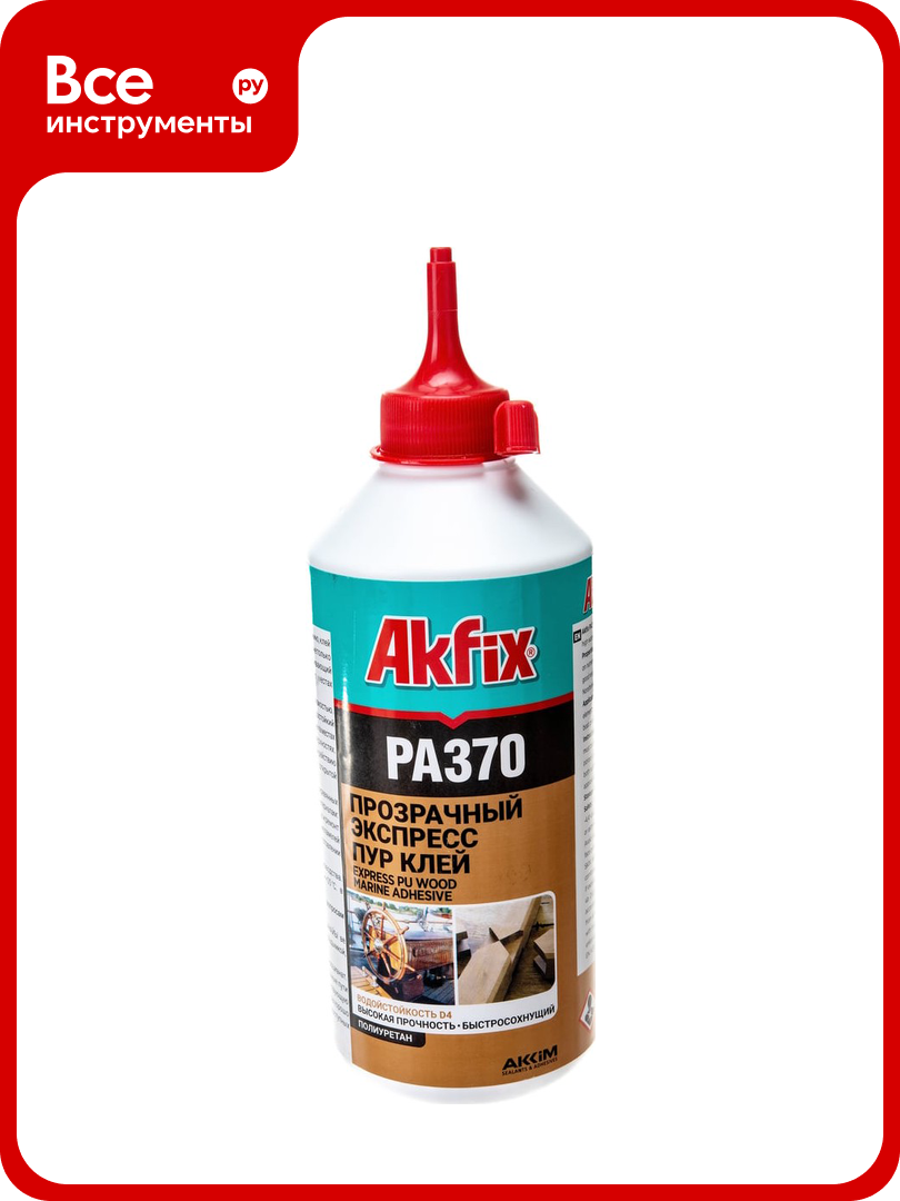 Полиуретановый клей для дерева Akfix PA370 D4  прозрачный  500 гр GA3705
