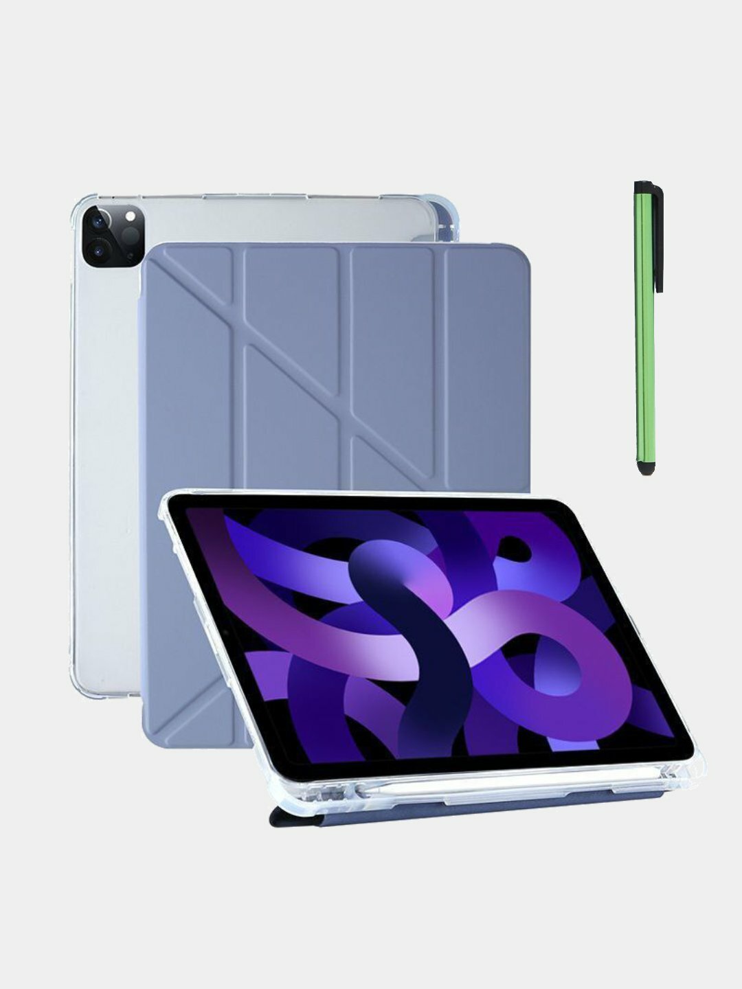 Y-образный универсальный чехол для iPad Pro 11" 18/20/21/22, складной, фиолетовый