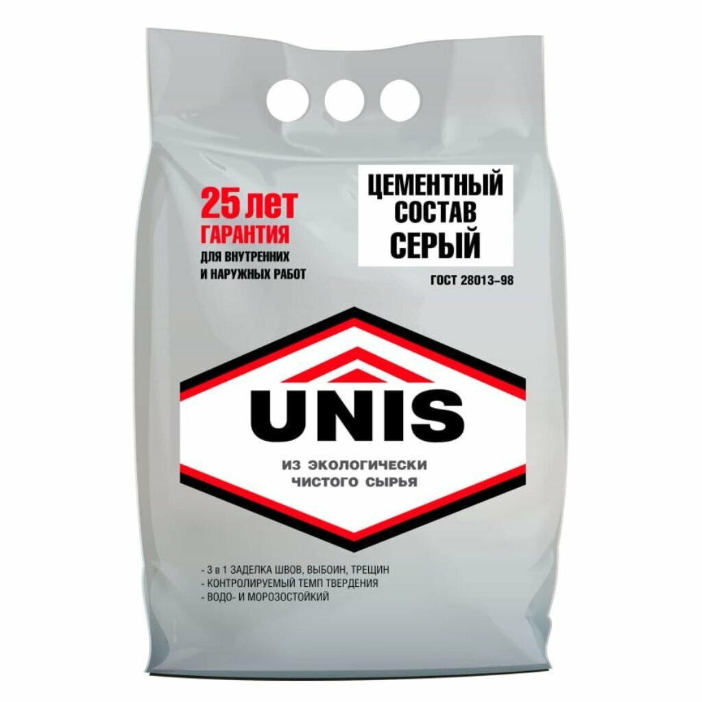 Цемент Unis Unis 5 кг серый рассыпчатый в мешке
