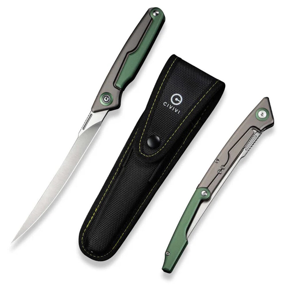 Складной нож CIVIVI Shawka, сталь 14C28N, рукоять алюминий, зеленый/серый