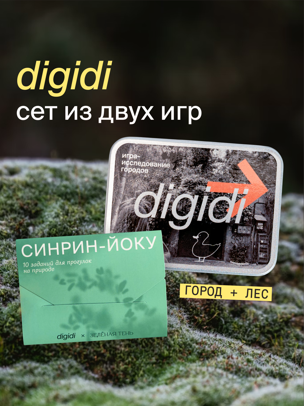 Сет игр (2в1) для прогулок по городу и природе/ digidi x Зеленая тень / карточные игры в подарок