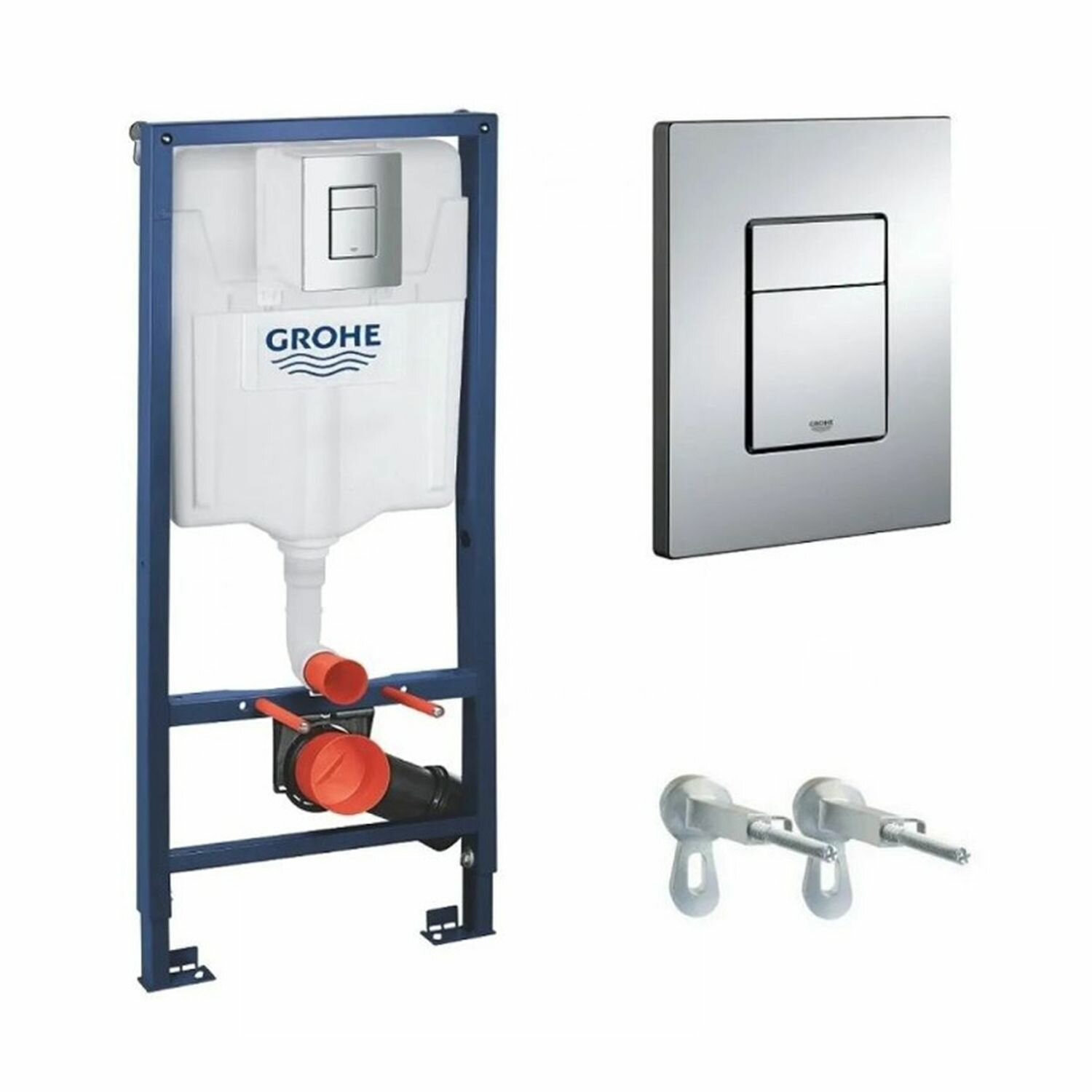 Инсталляция Grohe 38772001 комплект 3 в 1: инсталляция для унитаза, кнопка смыва, полный набор креплений