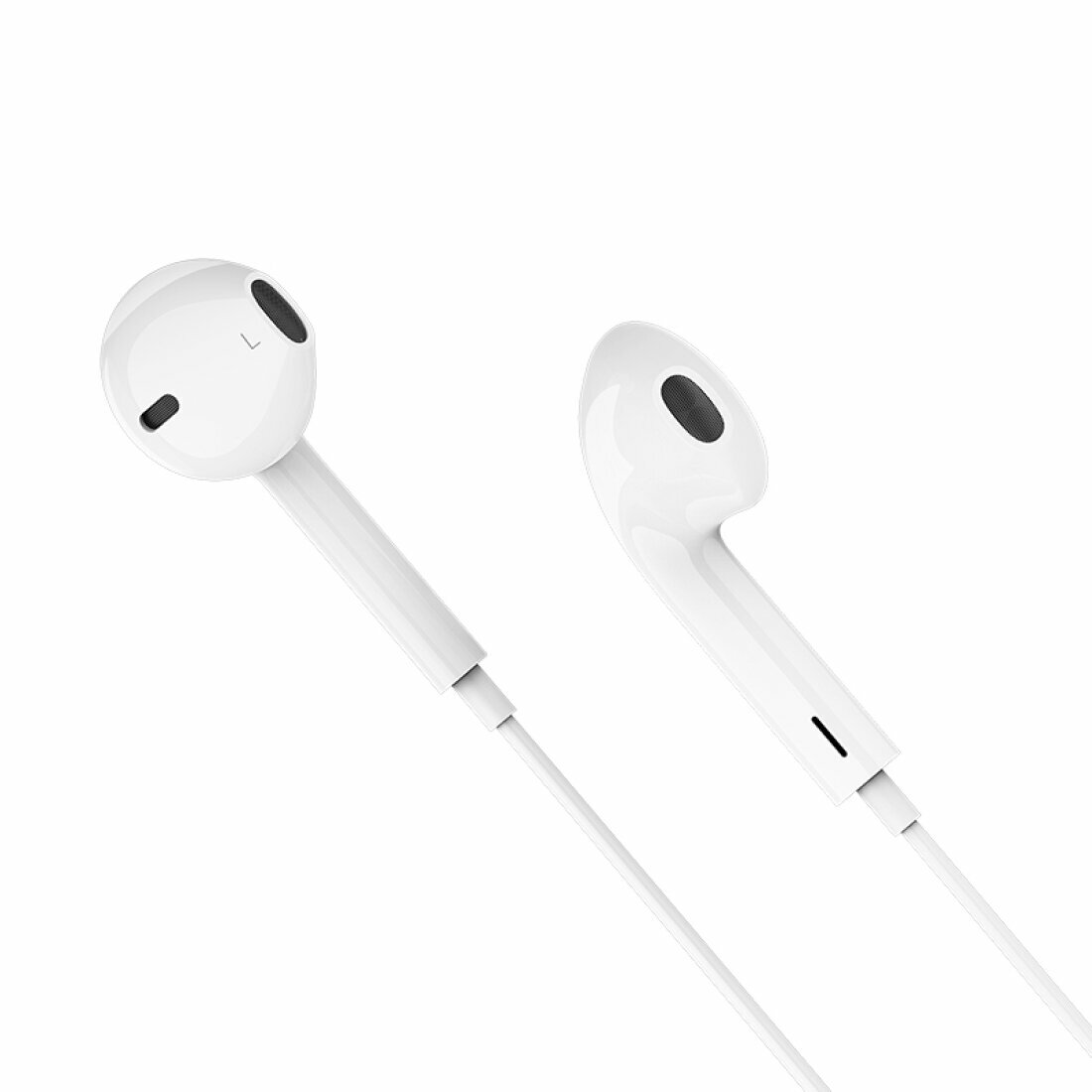 Проводные наушники M101, Type-C Crystal joy wire-controlled earphones with microphone, HOCO, белые — фото 1