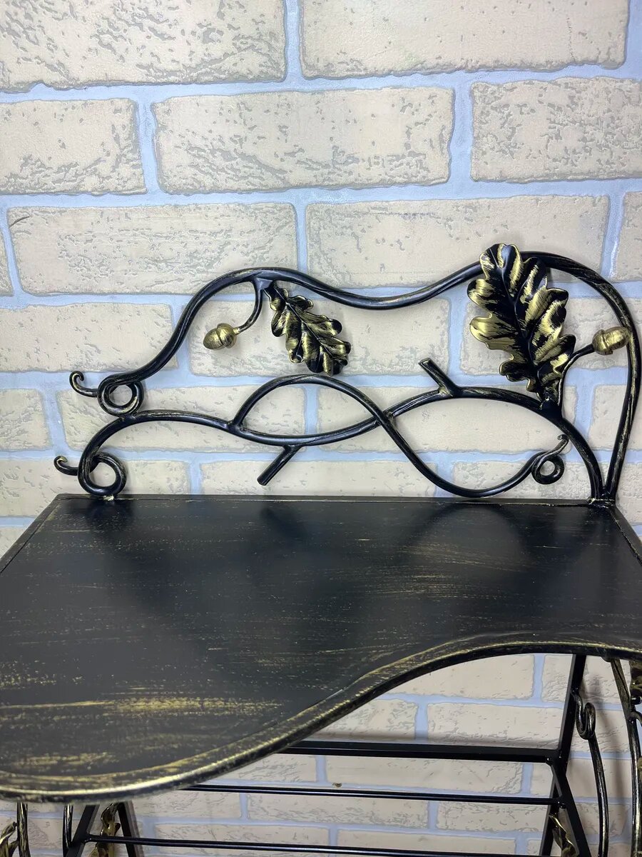 Кованая консоль №5, Студия кованой мебели Нива, цвет черный/бронзовый — фото 1