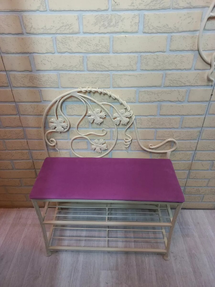 Кованая банкетка №16, Студия кованой мебели Нива, цвет розовый — фото 1