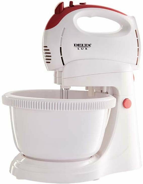 Миксер с чашей DELTA DL-5071C белый/розовый