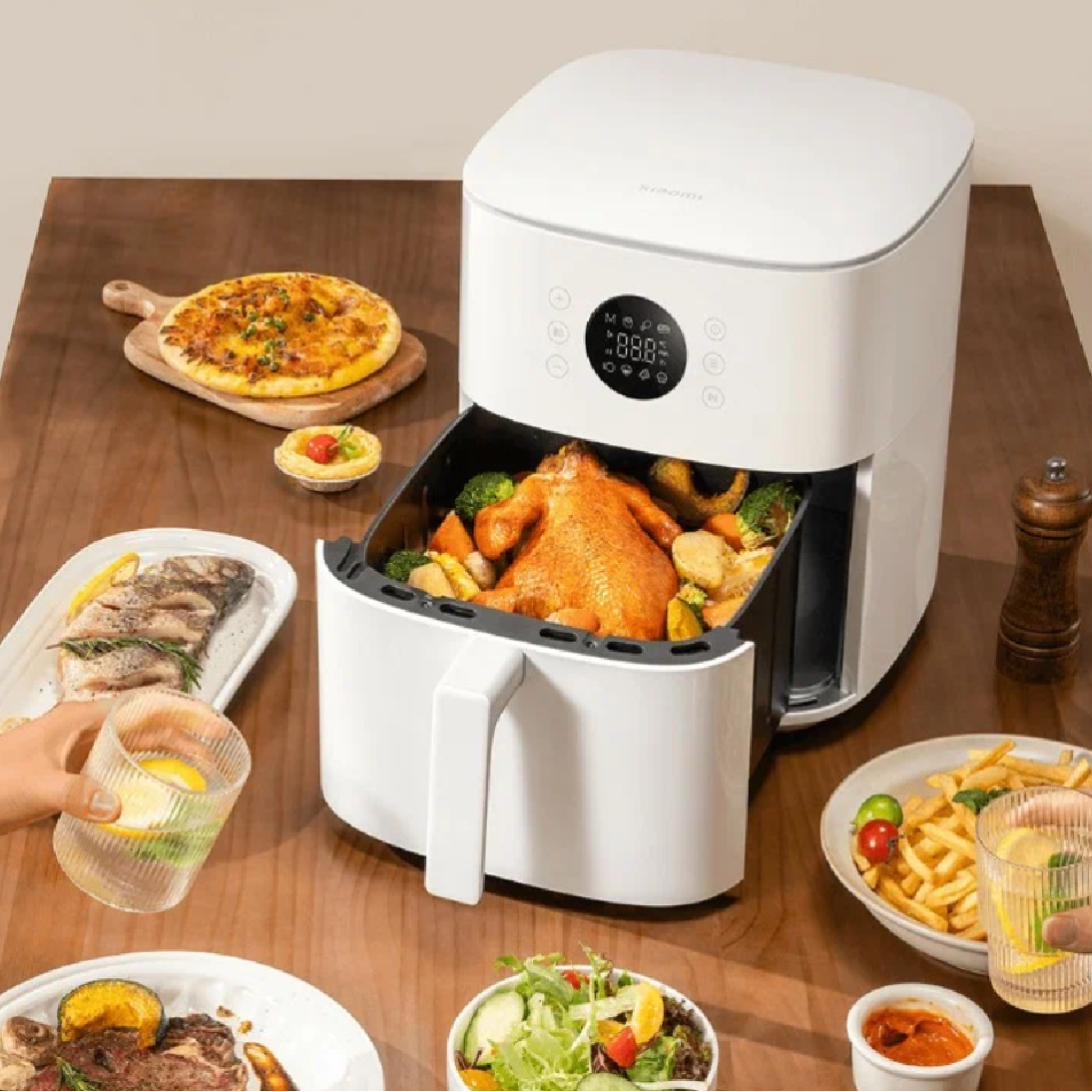 Аэрогриль Xiaomi Air Fryer 6.5L MAF-W6501 White, 12 программ, белый, европейская вилка